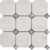 Octagon Mosaic Tile Imperial Carrara - Light Grey 